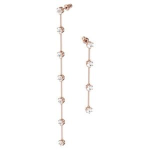 NIB Swarovski Constellation asymmetric rose gold drop earrings